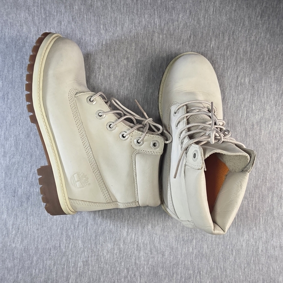 Timberland Kids Off-White Lace-Up Boots - Picture 5 of 11